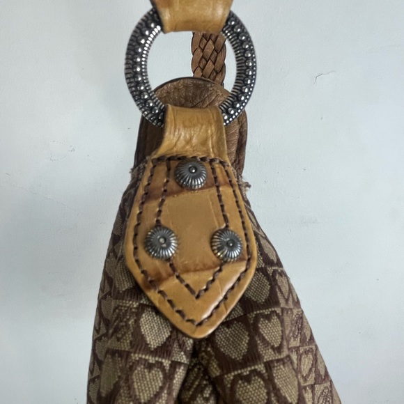 Brighton Canvas And Leather Trim Shoulder Bag GUC - Picture 6 of 12